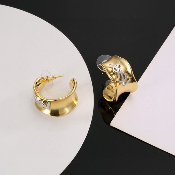 Yves Saint Laurent Gold and Silver Earrings - Picture 5 of 6